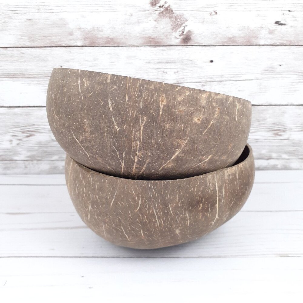 Superbee Handcrafted Coconut Bowls 5 inch Set of 2 New in Box